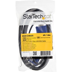 StarTech.com 2-in-1 - Video / USB cable - 4 pin USB Type A, HD-15 (M) - HD-15 (M) - 3.05 m - Cable for KVM Switch - Black