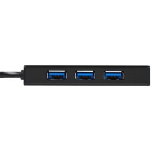 StarTech.com 3 Port Portable USB 3.0 Hub with Gigabit Ethernet Adapter NIC - 5Gbps - Aluminum w/ Cable - Add 3 external US