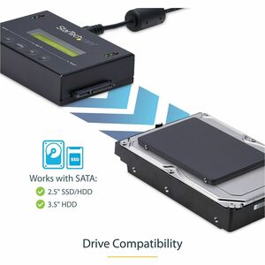 StarTech.com 1:1 Standalone Hard Drive Duplicator with Disk Image Library Manager for Backup & Restore, HDD/SSD Cloner - S