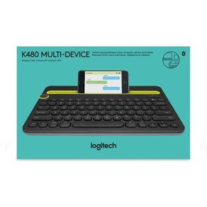 Logitech Bluetooth Multi-Device Keyboard K480 - Wireless Connectivity - Bluetooth - English, French - QWERTY Layout - Comp