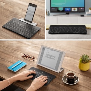 Keys-To-Go Super-Slim and Super-Light Bluetooth Keyboard for iPhone, iPad, and Apple TV - Black - Wireless Connectivity - 