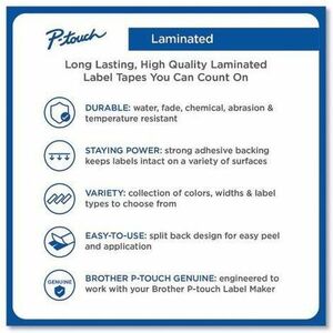 Brother TZE-FX651 Label Tape - 24 mm Width x 8 mm Length - Thermal Transfer - Yellow - 1 Roll