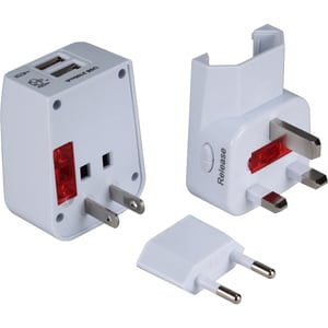 QVS AC Adapter - 1 Pack - 120 V AC, 230 V AC Input - 5 V DC/2.10 A Output - White