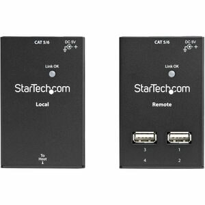 StarTech.com 4 Port USB 2.0-Over-Cat5-or-Cat6 Extender - up to 130ft (40m) - Connect four USB 2.0 devices away from your c