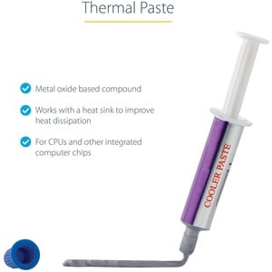 StarTech.com Thermal Paste, 1.5g Metal Oxide Heat Sink Compound, Re-sealable Syringes, CPU Paste - 1.5g thermal heat paste