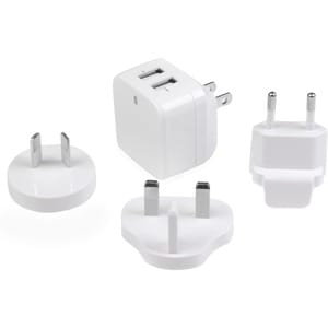 Star Tech.com Travel USB Wall Charger - 2 Port - White - Universal Travel Adapter - International Power Adapter - USB Char