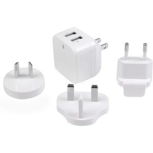 StarTech.com Travel USB Wall Charger â€" 2 Port â€" White â€" Universal Travel Adapter â€" International Power Adapter â€"