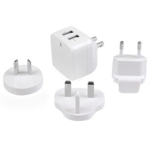 StarTech.com Travel USB Wall Charger - 2 Port - White - Universal Travel Adapter - International Power Adapter - USB Charg
