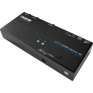 Black Box 4K HDMI Switch - 2 x 1 - 3840 × 2160 - 4K - 2 x 1 - Display, Blu-ray Disc Player - 1 x HDMI Out