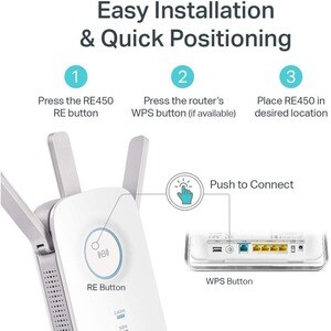 TP-Link RE450 IEEE 802.11ac 1.71 Gbit/s Wireless Range Extender - 2.40 GHz, 5 GHz - 3 x External Antenna(s) - External - 1