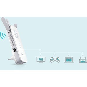TP-Link RE450 IEEE 802.11ac 1,71 Gbit/s Drahtloser Range-Extender - 2,40 GHz, 5 GHz - 3 x Externe Antenne(n) - Extern - 1 