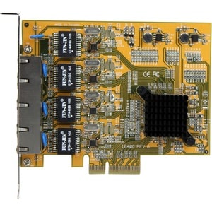 StarTech.com 4 Port PCIe Gigabit Netzwerkkarte - Quad Port PCI Express GbE NIC - PCI Express x4 - 1,95 Gbit/s Datenübertra