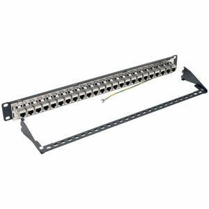 Eaton Tripp Lite Series 24-Port 1U Rack-Mount STP Shielded Cat6a Feedthrough Patch Panel, RJ45 Ethernet, TAA - 24 Port(s) 