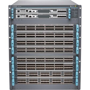QFX10008 Redundant 8-slot chassis with 2 Routing Engines 6 2700W AC Power Supplies 2 Fan trays 2 Fan tray Controllers and 