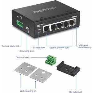 TRENDnet TI-G50 5 Ports Ethernet Switch - Gigabit Ethernet - 1000Base-T - New - TAA Compliant - 2 Layer Supported - Twiste