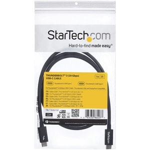 StarTech.com 1m (3.3ft) Thunderbolt 3 Cable, 20Gbps, 100W PD, 4K Video, Thunderbolt-Certified, Compatible w/ TB4/USB 3.2/D