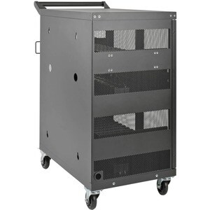 Tripp Lite by Eaton Multi-Device Charging Cart, 32 AC Outlets, Chromebooks and Laptops, Wall-Mount Option, Black - Push/Pu