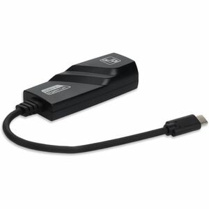 AddOn USB C 3.1 Male to RJ-45 Female Black Adapter - RJ-45/USB Data Transfer Cable for MacBook, Notebook, Computer - First