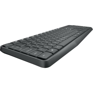 Logitech MK235 Keyboard & Mouse - Swedish, Finnish, Danish, Norwegian - USB Wireless RF - USB Wireless RF - Optical - AA, AAA