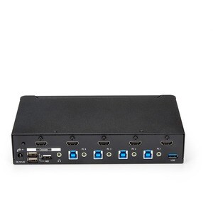 StarTech.com 4 Port HDMI KVM - HDMI KVM Switch - 1080p - USB 3.0 & Audio Support - KVM Video Switch (SV431HDU3A2) - Contro