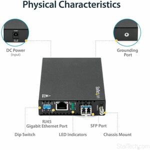 GBE FIBER MEDIA CONVERTER 20KM FIBER TO COPPER LC SM