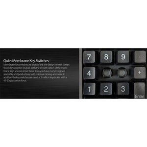Adesso Antimicrobial Waterproof Numeric Keypad with Wrist Rest Support - Cable Connectivity - USB Interface - 18 Key(s) - 