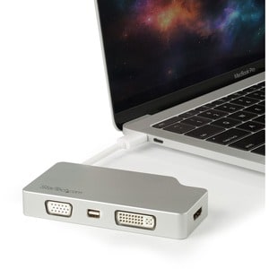 StarTech.com USB C Multiport Video Adapter 4K/1080p - USB Type C to HDMI, VGA, DVI or Mini DisplayPort Monitor Adapter - S