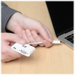 Eaton Tripp Lite Series USB-C to VGA Adapter with PD Charging, White - 1 x VGA - PC
