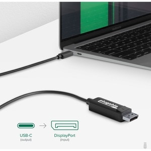 Plugable USB C to DisplayPort Adapter - 6ft (1.8m) Adapter Cable - (Supports Resolutions up to 4K at 60Hz) ADAPTER - 6FT