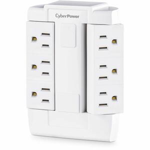 CyberPower GT600P Wall Tap Outlet - 6 - NEMA 5-15R Outlet(s), NEMA 5-15P Plug Type, Wall Tap Plug Style, White