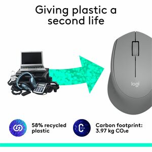 Logitech M330 SILENT PLUS Wireless Mouse, 2.4GHz with USB Receiver, Optical Tracking, Quiet & Lightweight, Gray - Mechanic