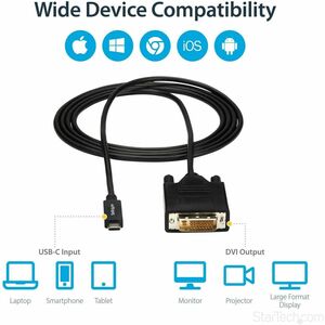 StarTech.com 2m / 6 ft USB-C to DVI Cable - USB 3.1 Type C to DVI - 1920 x 1200 - Black - 6.6 ft. / 2 m USB C to DVI cable