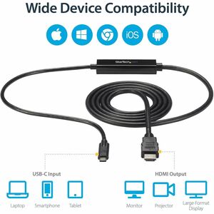 StarTech.com USB C to HDMI Cable - 3 ft / 1m - USB-C to HDMI 4K 60Hz - USB Type C to HDMI - Computer Monitor Cable - Elimi