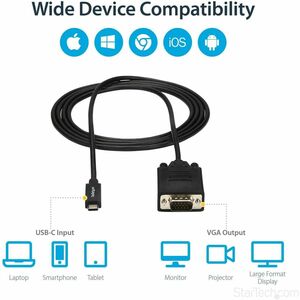 StarTech.com Cavo Adattatore Convertitore USB-C a VGA da 2m - 1920x1200 - Cable for Proiettore, Monitor, Postazione di lav