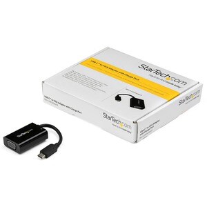StarTech.com USB C to VGA Adapter with 60W Power Delivery Pass-Through - 1080p USB Type-C to VGA Video Converter w/ Chargi