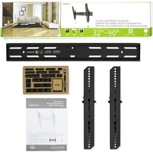 Kanto PT300 Wall Mount for TV - Black - 1 Display(s) Supported - 90" Screen Support - 150 lb Load Capacity - 600 x 400, 10