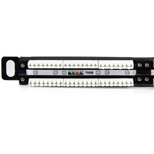 StarTech.com 24 Anschluss/AnschlüsseNetzwerk-Patchfeld - Schwarz - 24 x RJ-45 - 24 x RJ-11 - 0.5U Hoch - Rackmount