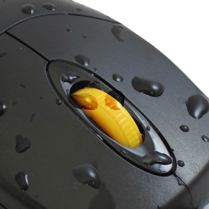 Adesso iMouse W3 - Waterproof Mouse with Magnetic Scroll Wheel - Optical - Cable - Black, Yellow - USB - 1000 dpi - Scroll
