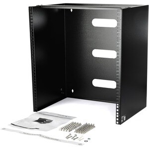 StarTech.com 12U Wall Mount Rack, 14in Deep, 19 inch Wall Mount Network Rack, Wall Mounting Patch Panel Bracket for Switch