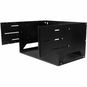 StarTech.com 2-Post 4U Open Frame Wall Mount Network Rack with Built-in Shelf and Adjustable Depth, Computer Rack for IT E