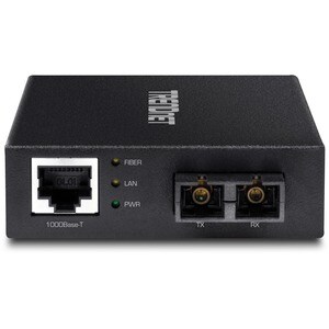 TRENDnet 1000Base-T to 1000Base-SX Multi-Mode SC Fiber Converter; Up to 550m (1800 ft.); 2 Gbps Switching Capacity; TFC-GM