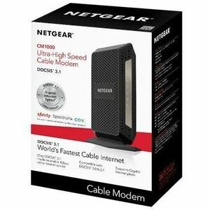 Netgear DOCSIS 3.1 Ultra-High Speed Cable Modem - 1 x Network (RJ-45) - F-type - 1024 Mbit/s Broadband - Gigabit Ethernet 