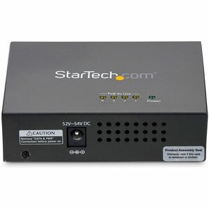 StarTech.com 4 Port Gigabit Midspan - PoE+ Injector - 802.3at and 802.3af - 52 V DC, 2.31 A Output - 4 Input Port(s) - 4 O