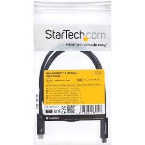 StarTech.com Thunderbolt 3 Cable - 91cm (3 ft.) - 4K 60Hz - 40Gbps - USB C to USB C Cable - Thunderbolt 3 USB Type C Charg