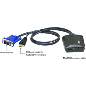 ATEN USB/VGA Video/Data Transfer Cable-TAA Compliant - USB/VGA Video/Data Transfer Cable for Notebook, Server, KVM Switch,