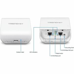 TRENDnet TEW-740APBO IEEE 802.11n 300 Mbit/s Drahtloser Access Point - TAA-konform - 2,40 GHz - 2 x Netzwerk (RJ-45) - Mas