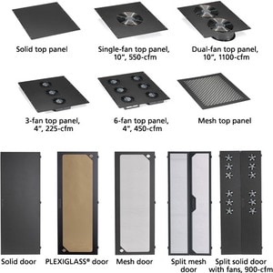 Black Box Elite EC38U3032TPMSMNK Rack Cabinet - For Server - 38U Rack Height - Black - Plexiglass, Mesh, Steel - TAA Compl