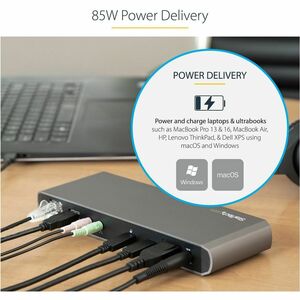 StarTech.com Dock TB3 - Docking Station Thunderbolt 3 para Laptop - Dock para 2 Monitores 4K60Hz REEMPLAZADO POR TB3CDK2DH