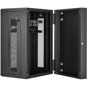 StarTech.com 4-Pfosten 18HE Wand Netzwerkschrank, 19" aufklappbares Wand Server Rack für IT Geräte, abschließbares Rack - 