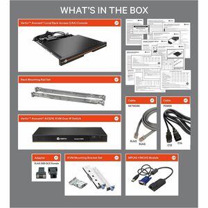 Vertiv Avocent LRA Rack Console 18.5" LCD Widescreen,8-Port, Keyboard with Touchpad - 8 Computer(s) - 18.5" LED - UXGA - 1